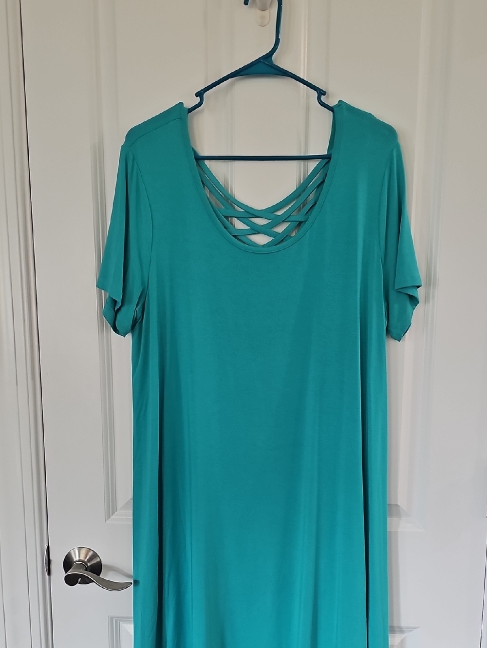 Terra & Sky Teal Crisscross Midi Dress